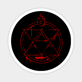 Carved Flame Alchemist Symbol Magnet